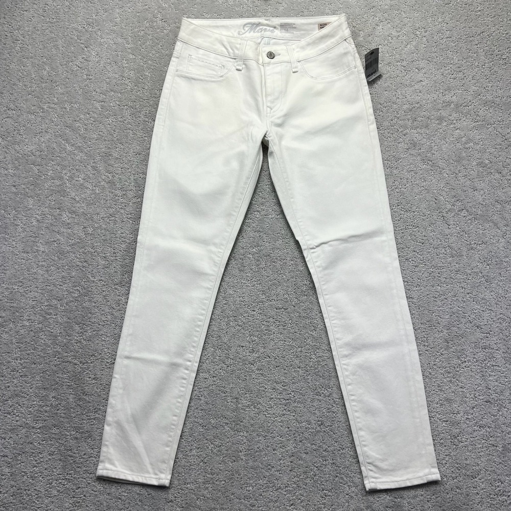 Mavi Jeans Womens Size 27 White Denim Stretch Alexa Ankle Mid-Rise Skinny NWT